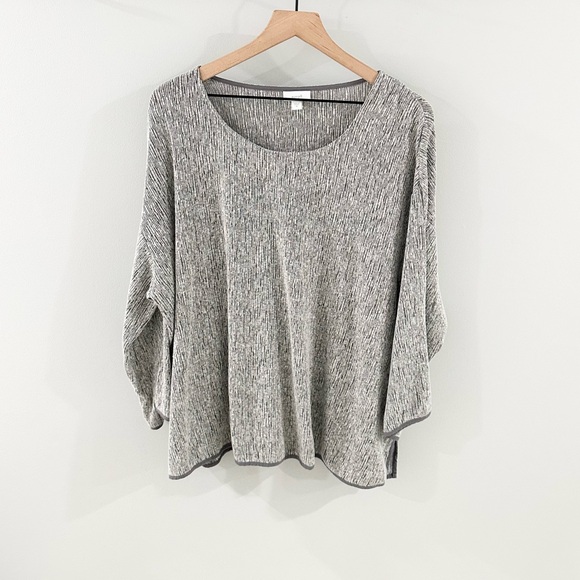 J. Jill Pure Jill Linen Blend Split Hem Tunic Gray Size XL - Picture 1 of 5